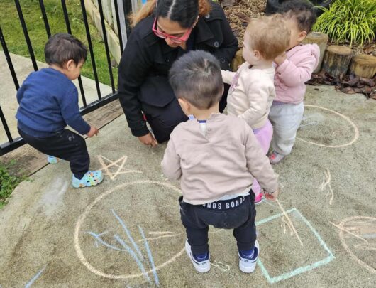 blooming buds children playing